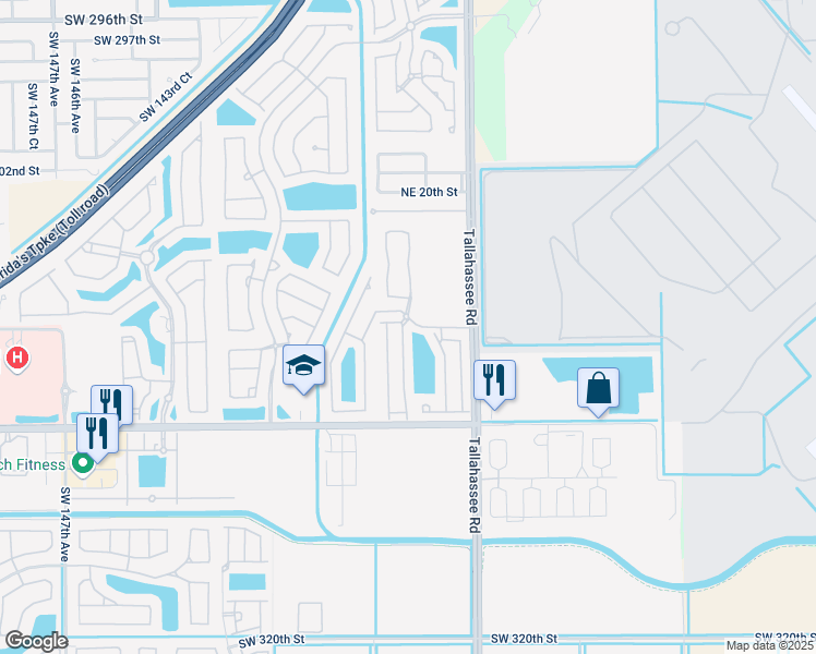 map of restaurants, bars, coffee shops, grocery stores, and more near 4182 Northeast 12th Street in Homestead