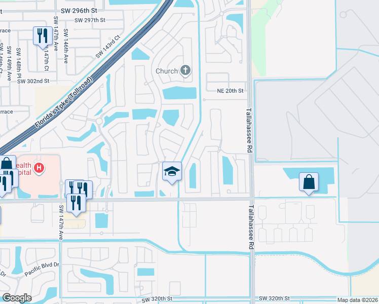map of restaurants, bars, coffee shops, grocery stores, and more near 3983 Northeast 12th Drive in Homestead
