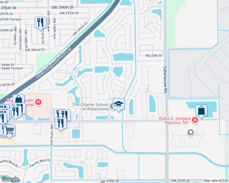 map of restaurants, bars, coffee shops, grocery stores, and more near 1137 Northeast 39th Avenue in Homestead