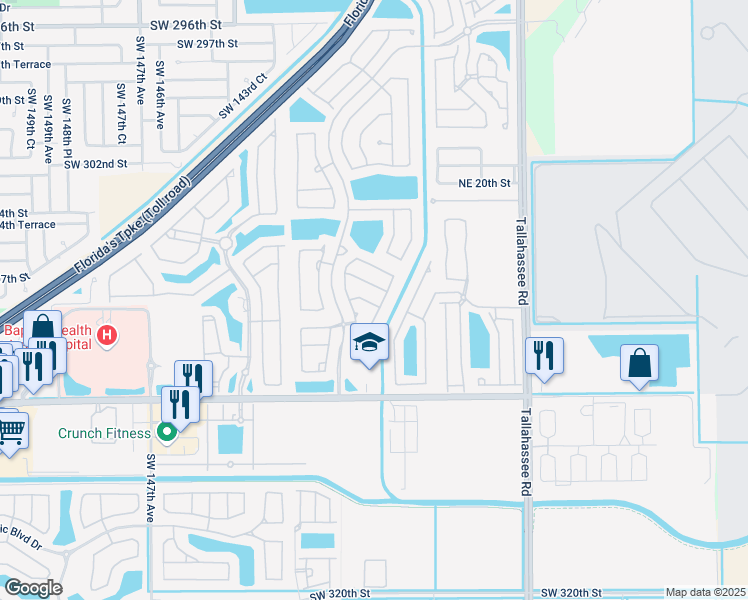map of restaurants, bars, coffee shops, grocery stores, and more near 3971 Northeast 11th Drive in Homestead