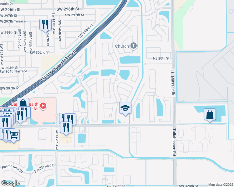 map of restaurants, bars, coffee shops, grocery stores, and more near 1120 Northeast 39th Avenue in Homestead