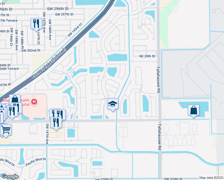 map of restaurants, bars, coffee shops, grocery stores, and more near 1137 Northeast 39th Avenue in Homestead