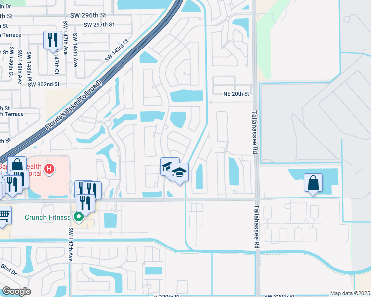map of restaurants, bars, coffee shops, grocery stores, and more near 3983 Northeast 12th Drive in Homestead