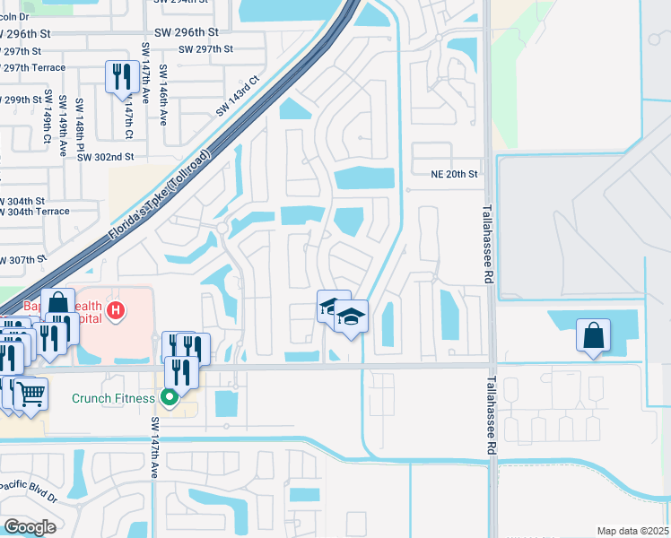 map of restaurants, bars, coffee shops, grocery stores, and more near 1137 Northeast 39th Avenue in Homestead