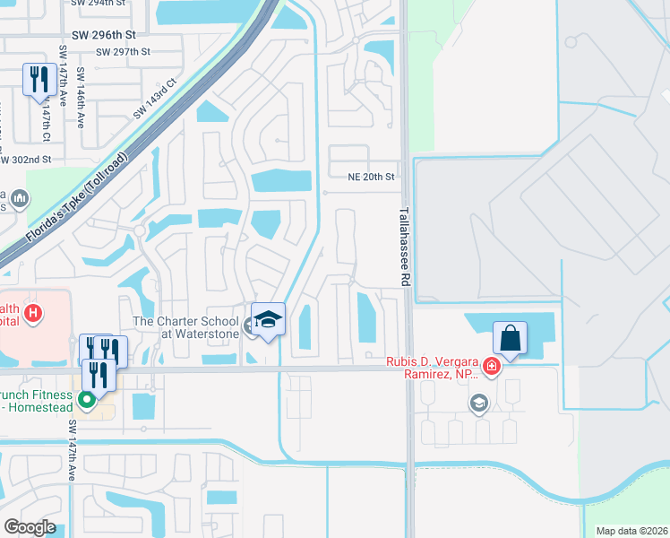 map of restaurants, bars, coffee shops, grocery stores, and more near 4182 Northeast 12th Street in Homestead