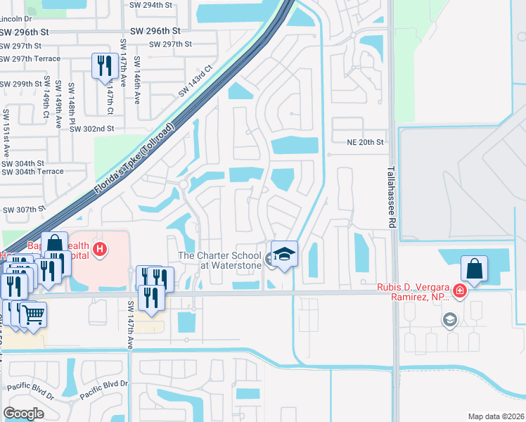 map of restaurants, bars, coffee shops, grocery stores, and more near 1168 Northeast 39th Avenue in Homestead