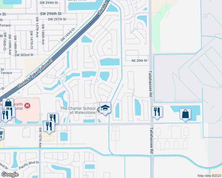 map of restaurants, bars, coffee shops, grocery stores, and more near 3982 Northeast 13th Drive in Homestead