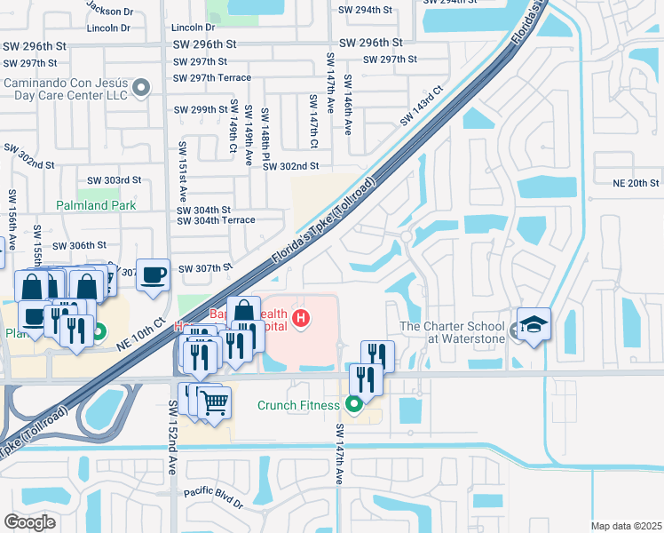 map of restaurants, bars, coffee shops, grocery stores, and more near 1218 Northeast 32nd Terrace in Homestead