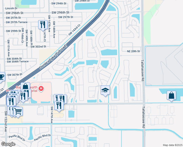 map of restaurants, bars, coffee shops, grocery stores, and more near 1202 Northeast 37th Place in Homestead