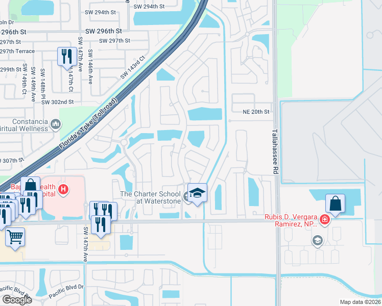 map of restaurants, bars, coffee shops, grocery stores, and more near 1290 Northeast 39th Avenue in Homestead