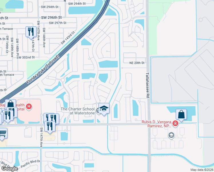map of restaurants, bars, coffee shops, grocery stores, and more near 1421 Northeast 40th Avenue in Homestead
