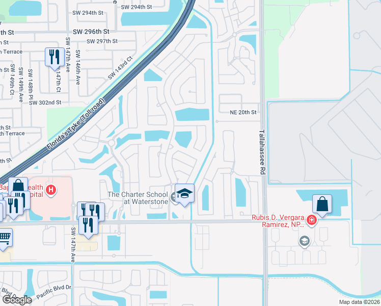 map of restaurants, bars, coffee shops, grocery stores, and more near 1421 Northeast 40th Avenue in Homestead