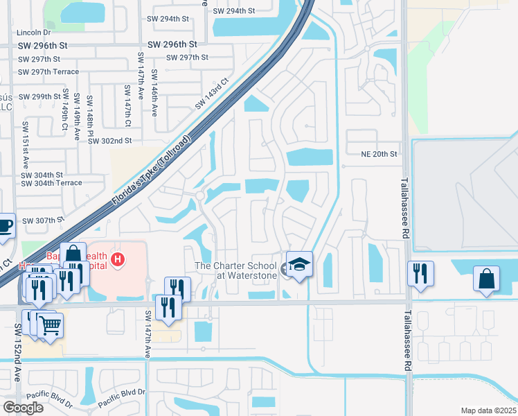 map of restaurants, bars, coffee shops, grocery stores, and more near 1242 Northeast 37th Place in Homestead