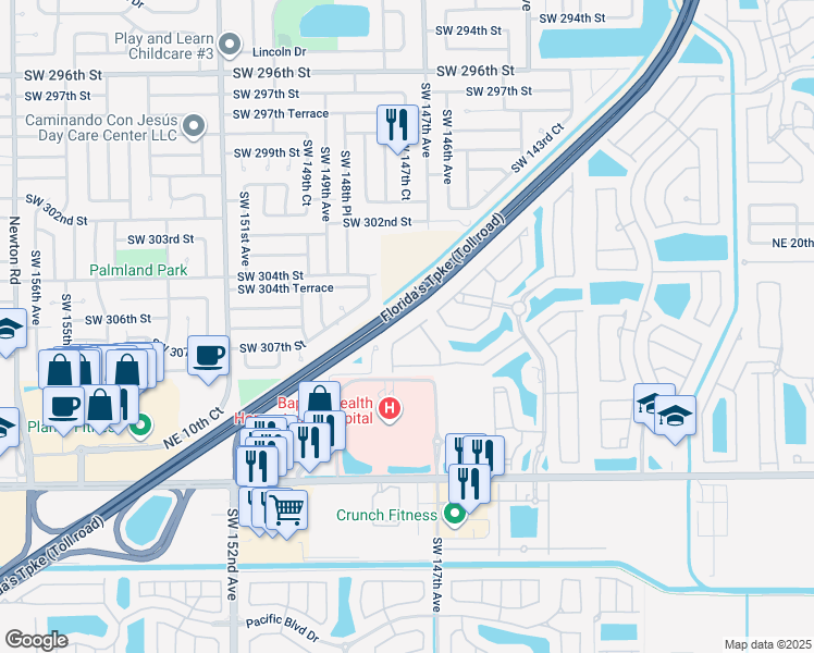 map of restaurants, bars, coffee shops, grocery stores, and more near 1226 Northeast 32nd Avenue in Homestead