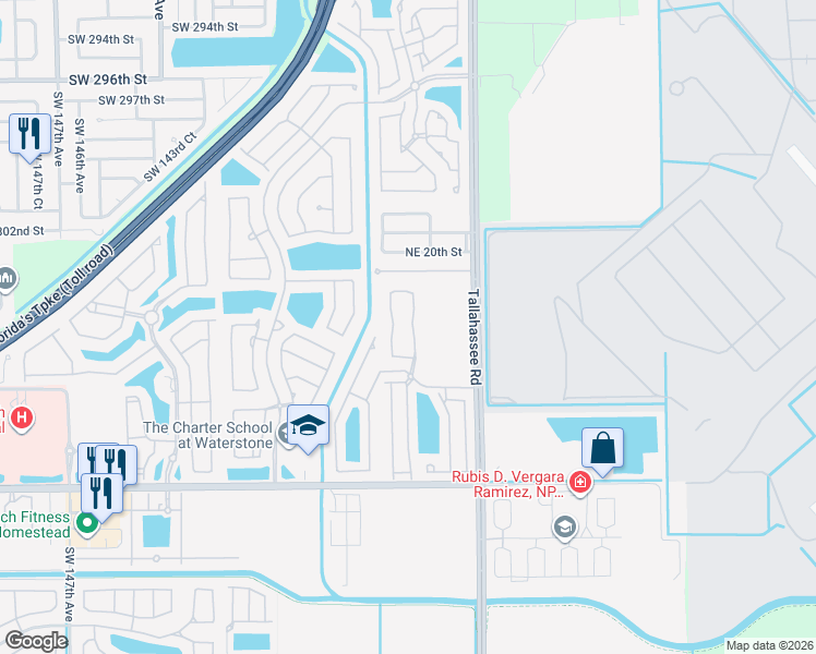 map of restaurants, bars, coffee shops, grocery stores, and more near 1300 Northeast 42nd Avenue in Homestead