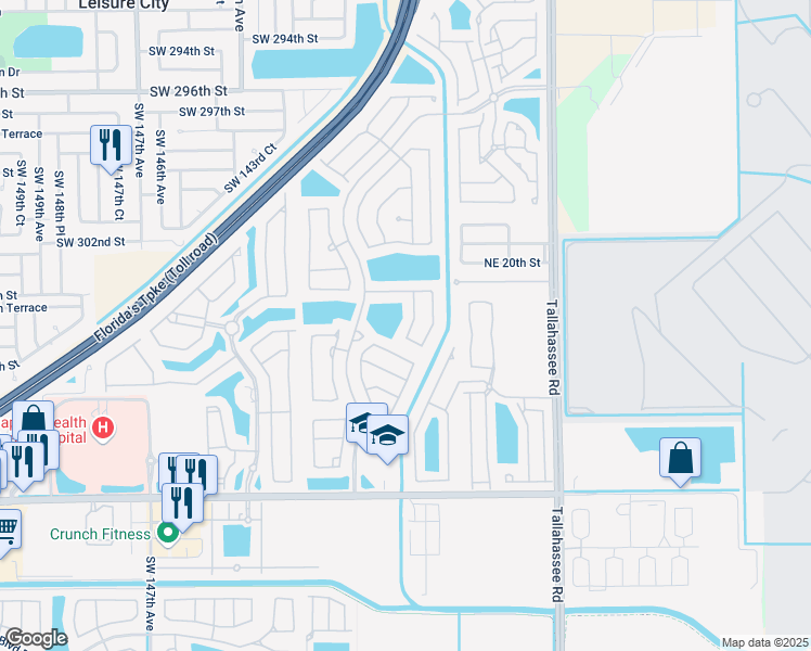 map of restaurants, bars, coffee shops, grocery stores, and more near 1421 Northeast 40th Avenue in Homestead