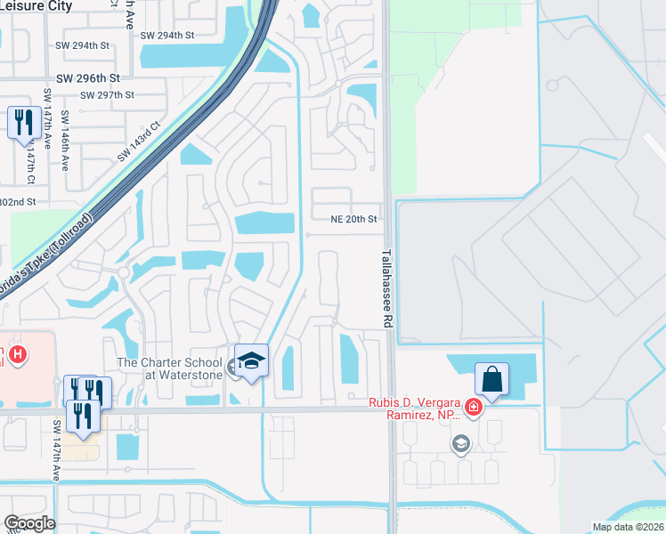 map of restaurants, bars, coffee shops, grocery stores, and more near 1340 Northeast 42nd Avenue in Homestead