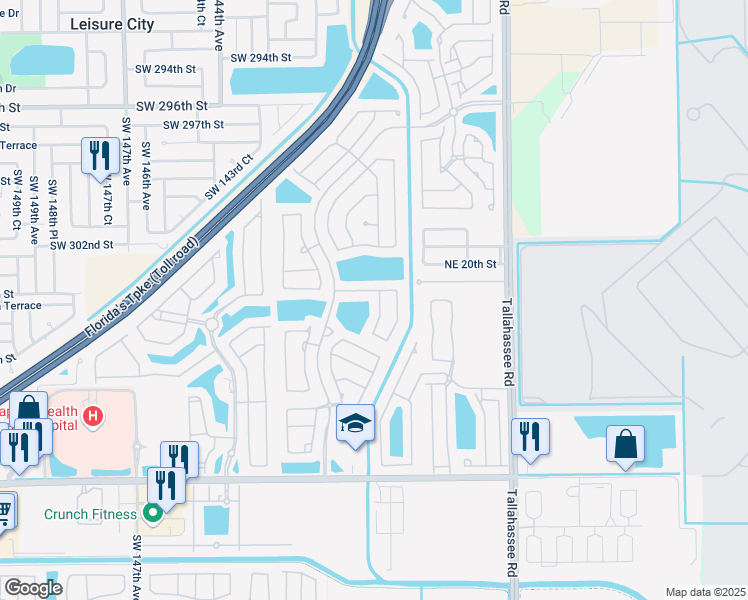 map of restaurants, bars, coffee shops, grocery stores, and more near 1492 Northeast 40th Avenue in Homestead