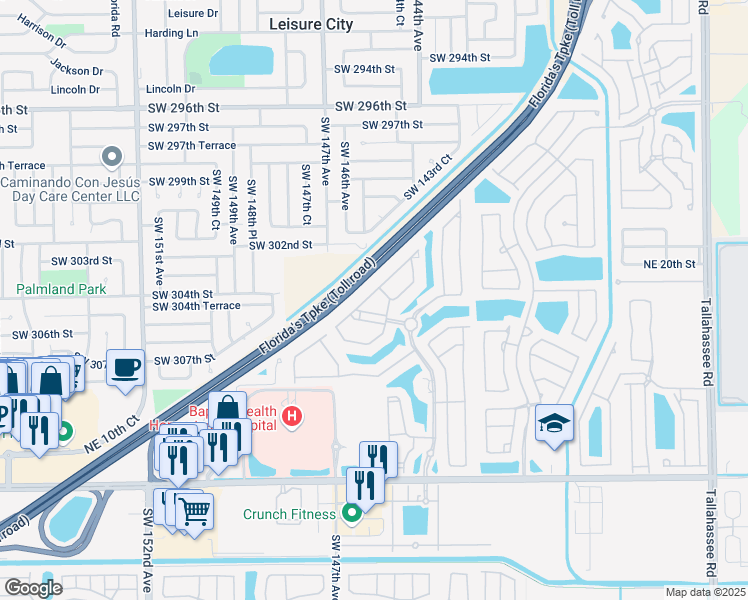map of restaurants, bars, coffee shops, grocery stores, and more near 1495 Northeast 33rd Avenue in Homestead