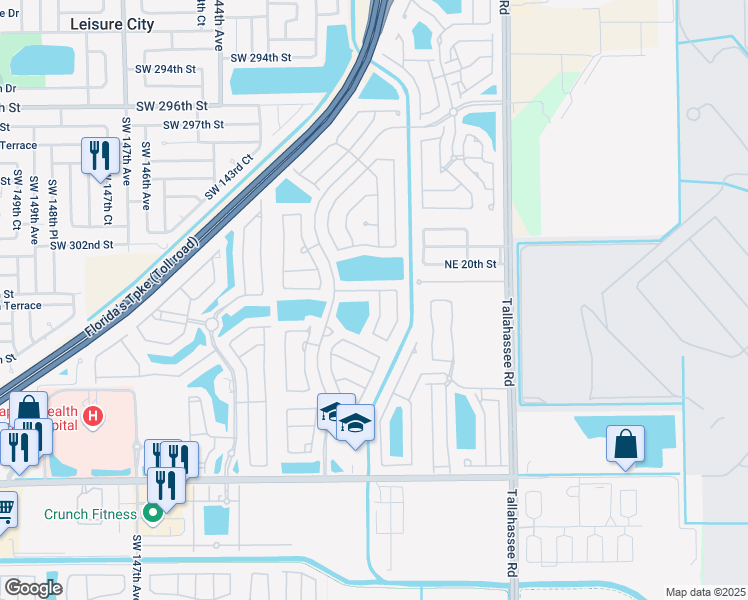 map of restaurants, bars, coffee shops, grocery stores, and more near 1492 Northeast 40th Avenue in Homestead