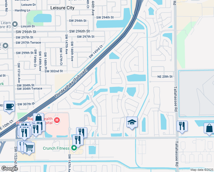 map of restaurants, bars, coffee shops, grocery stores, and more near 1515 Northeast 36th Avenue in Homestead