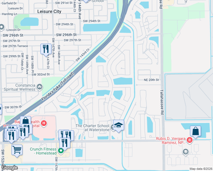 map of restaurants, bars, coffee shops, grocery stores, and more near 3741-3747 Northeast 15th Street in Homestead