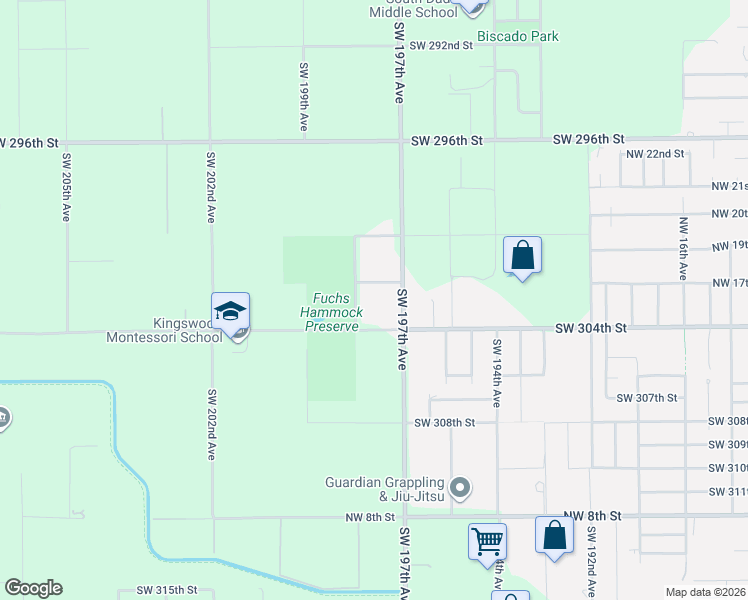 map of restaurants, bars, coffee shops, grocery stores, and more near 30245 Southwest 198th Avenue in Homestead