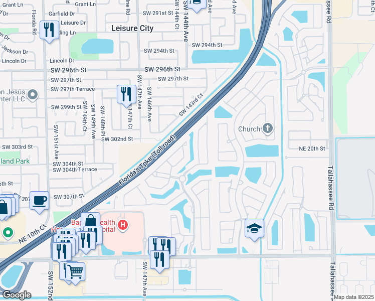 map of restaurants, bars, coffee shops, grocery stores, and more near 1760 Northeast 35th Avenue in Homestead