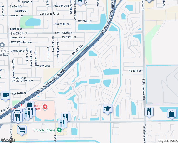 map of restaurants, bars, coffee shops, grocery stores, and more near 1620 Northeast 37th Avenue in Homestead