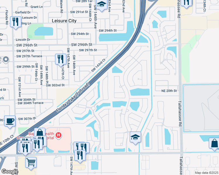 map of restaurants, bars, coffee shops, grocery stores, and more near 1775 Northeast 36th Avenue in Homestead