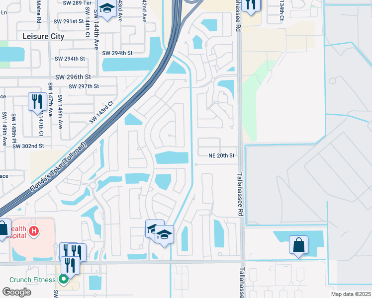 map of restaurants, bars, coffee shops, grocery stores, and more near 2001 Northeast 40th Road in Homestead