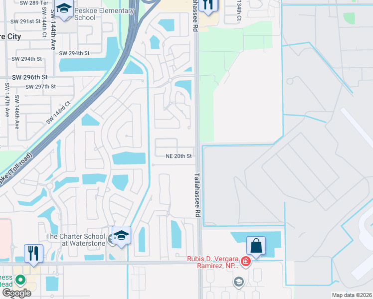 map of restaurants, bars, coffee shops, grocery stores, and more near 4172 Northeast 21st Street in Homestead