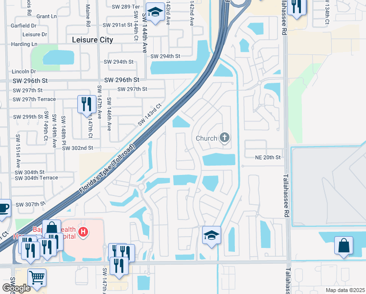 map of restaurants, bars, coffee shops, grocery stores, and more near 1700 Northeast 37th Place in Homestead