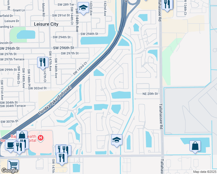 map of restaurants, bars, coffee shops, grocery stores, and more near 3802 Northeast 20th Street in Homestead
