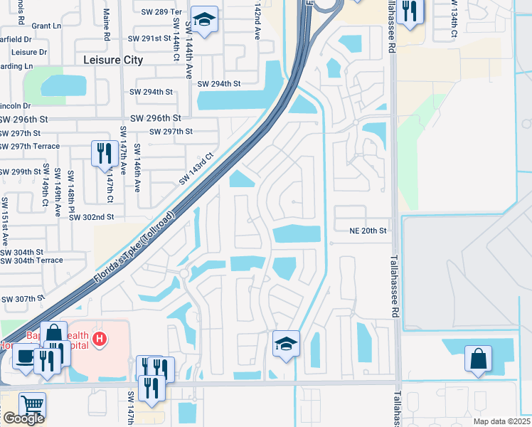 map of restaurants, bars, coffee shops, grocery stores, and more near 3802 Northeast 20th Street in Homestead