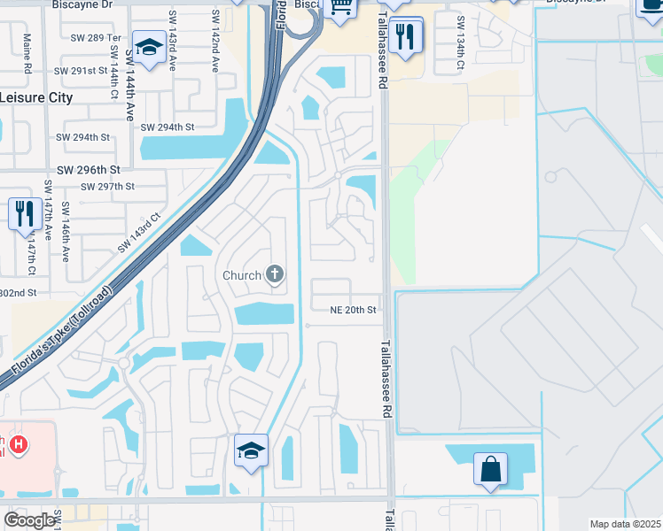 map of restaurants, bars, coffee shops, grocery stores, and more near 4116 Northeast 22nd Street in Homestead