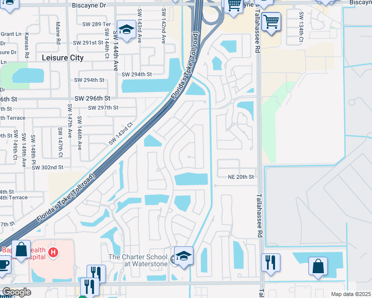 map of restaurants, bars, coffee shops, grocery stores, and more near 2111 Northeast 39th Terrace in Homestead