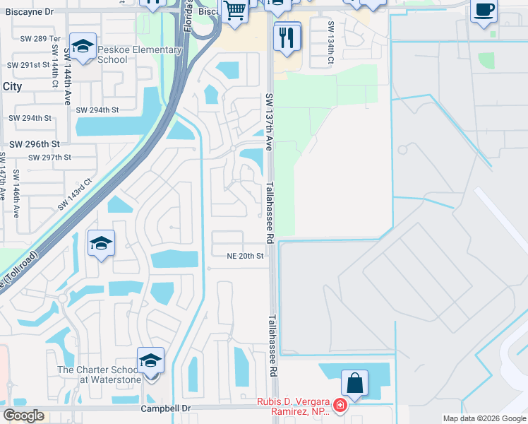 map of restaurants, bars, coffee shops, grocery stores, and more near 2231 Northeast 42nd Avenue in Homestead