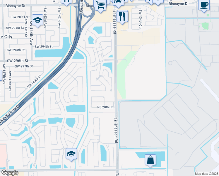 map of restaurants, bars, coffee shops, grocery stores, and more near 4132 Northeast 22nd Street in Homestead
