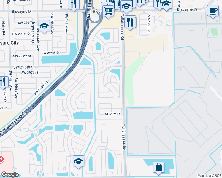 map of restaurants, bars, coffee shops, grocery stores, and more near 2219 Portofino Avenue in Homestead