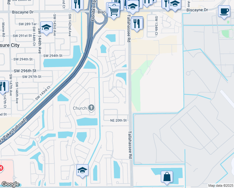 map of restaurants, bars, coffee shops, grocery stores, and more near 2263 Northeast 42nd Circle in Homestead