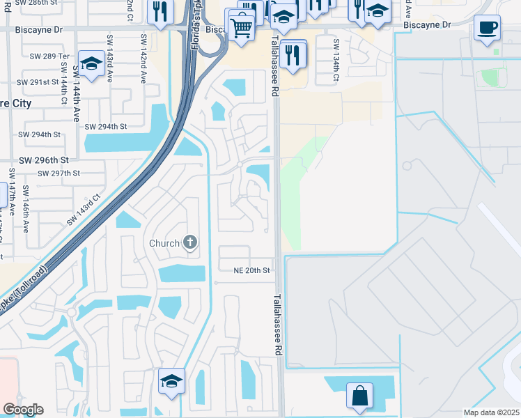 map of restaurants, bars, coffee shops, grocery stores, and more near 2263 Northeast 42nd Circle in Homestead