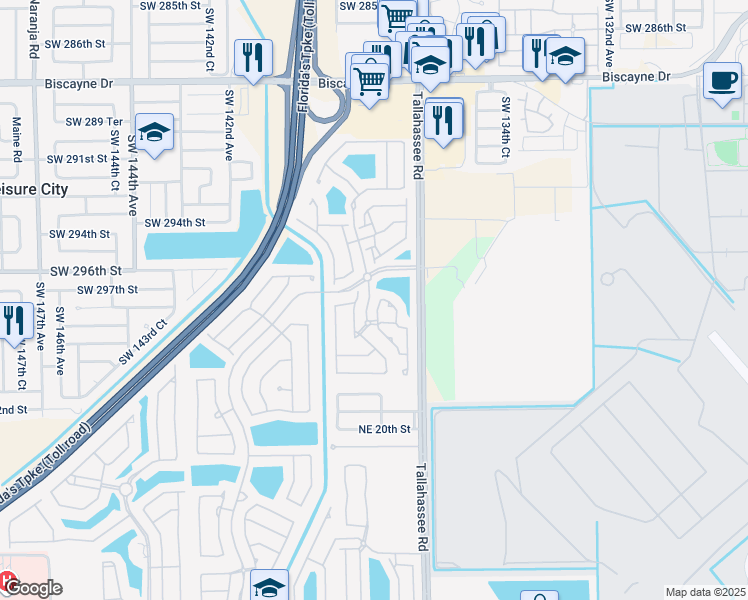 map of restaurants, bars, coffee shops, grocery stores, and more near 2249 Portofino Avenue in Homestead