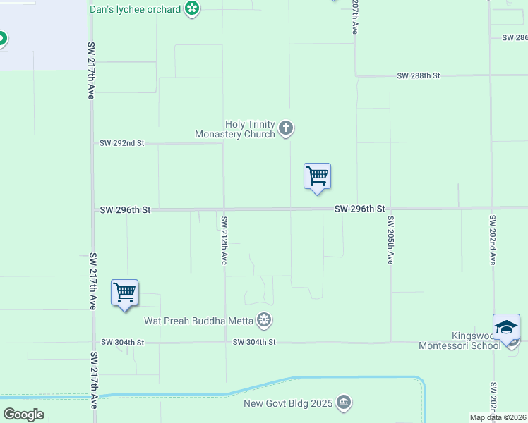map of restaurants, bars, coffee shops, grocery stores, and more near 20970 Southwest 296th Street in Homestead