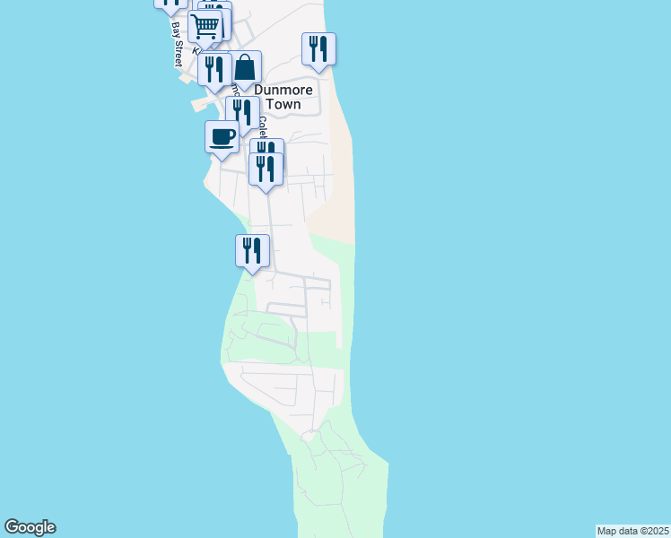 map of restaurants, bars, coffee shops, grocery stores, and more near in Dunmore Town
