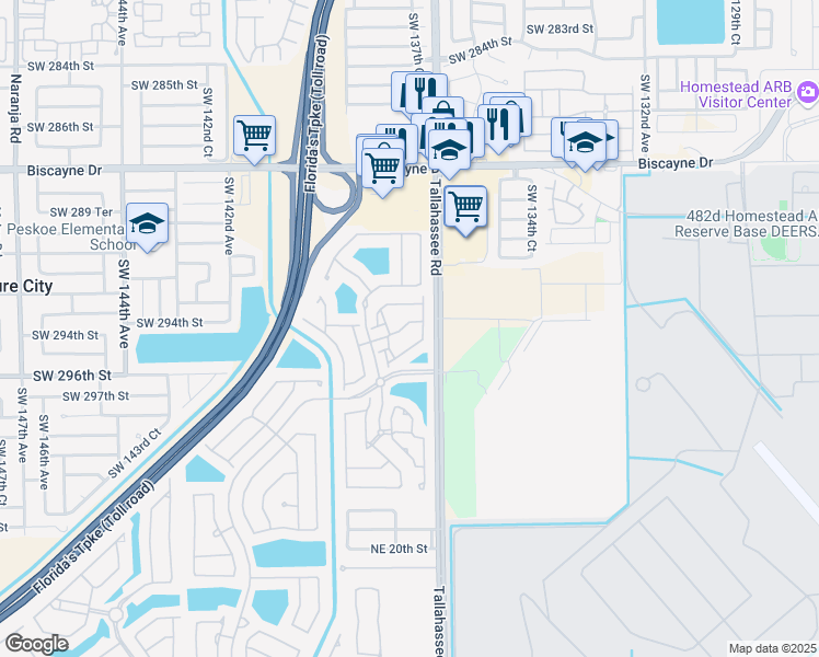 map of restaurants, bars, coffee shops, grocery stores, and more near 4118 Northeast 24th Drive in Homestead