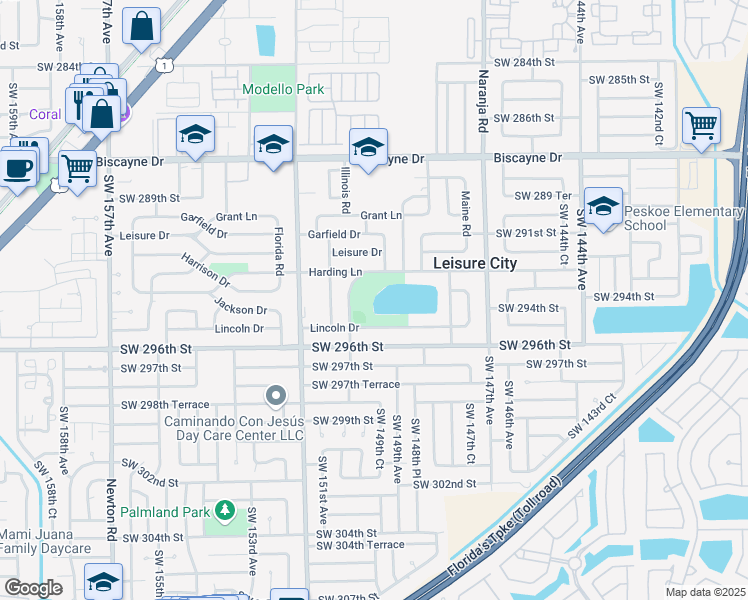map of restaurants, bars, coffee shops, grocery stores, and more near 29305 Illinois Road in Homestead