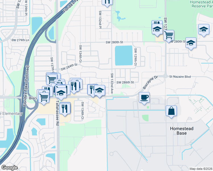 map of restaurants, bars, coffee shops, grocery stores, and more near in Miami-Dade County
