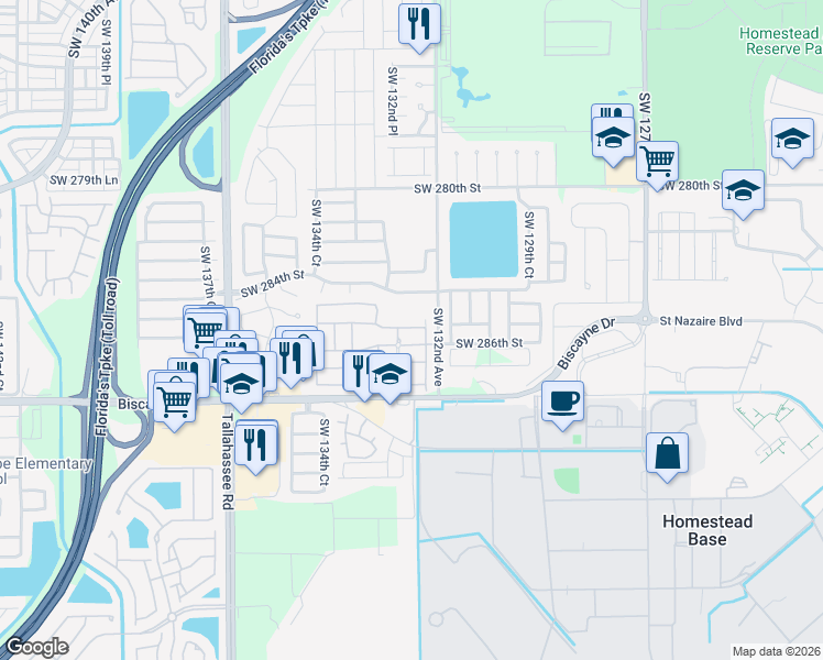 map of restaurants, bars, coffee shops, grocery stores, and more near in Miami-Dade County