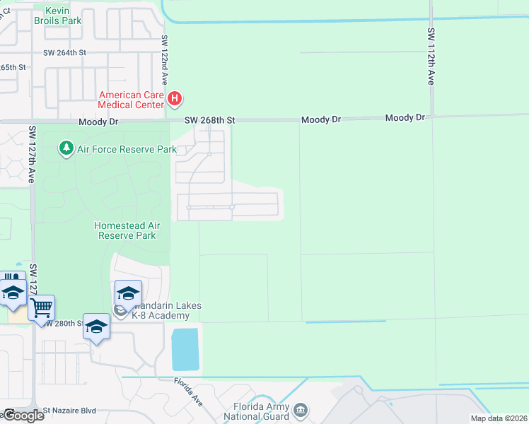 map of restaurants, bars, coffee shops, grocery stores, and more near 11792 Southwest 273rd Street in Homestead